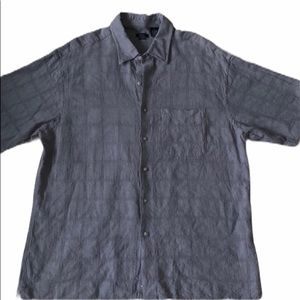 Van Heusen Linen Blend Shortsleeved Button Down